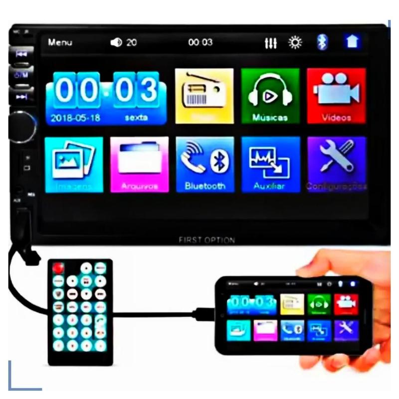 Central Multimídia 7 Bluetooth Usb Aux Espelhamento Ley-2067